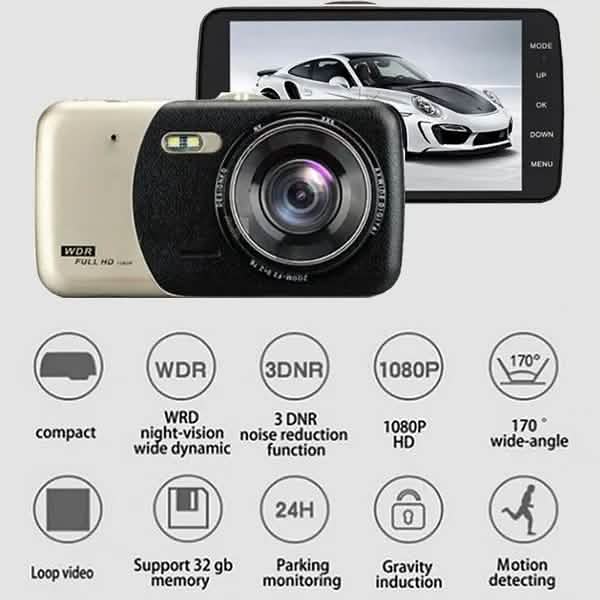 4 Zoll FHD Bildschirm Auto Kamera Auto Dashcam