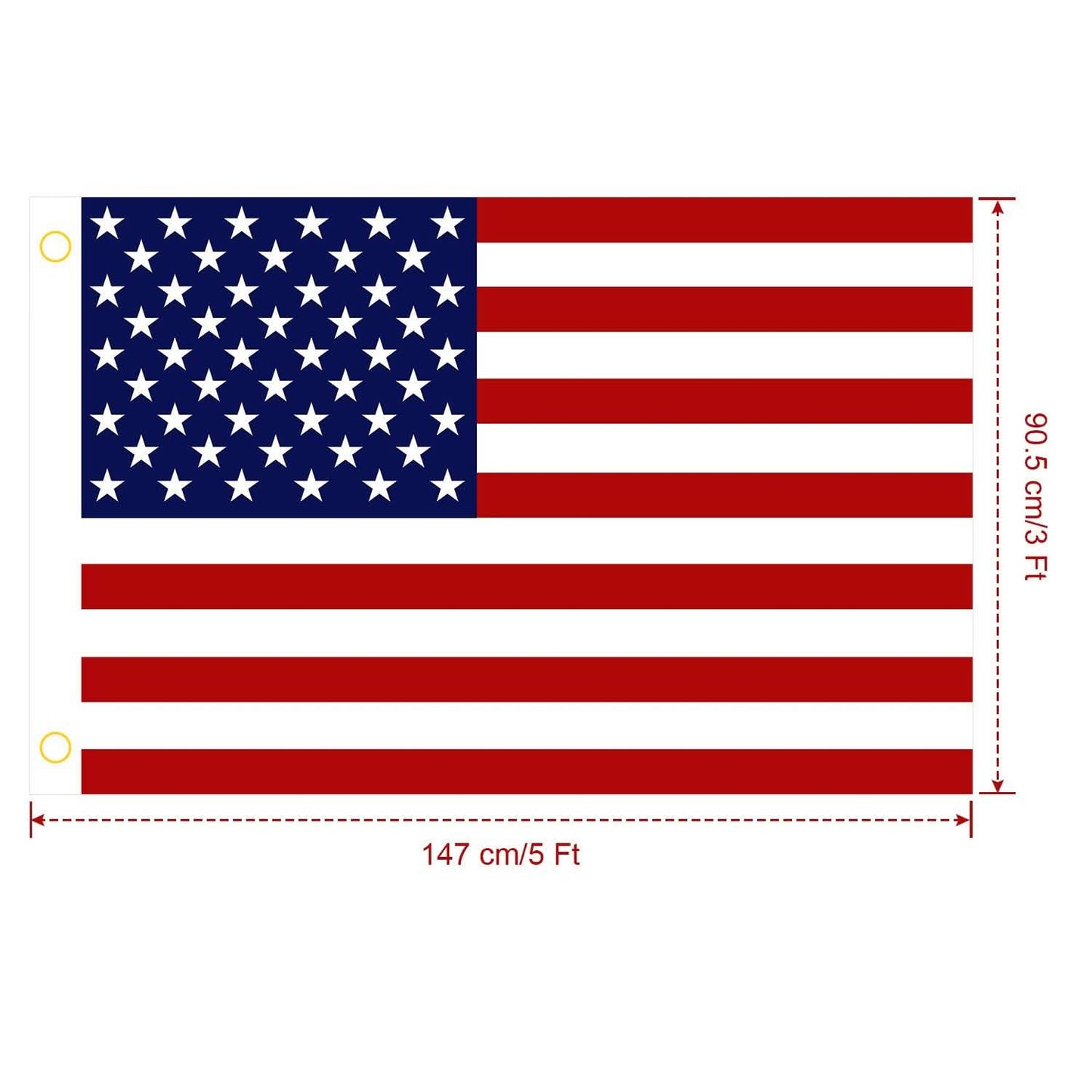 4er-Pack: Amerikanische US-Flaggen