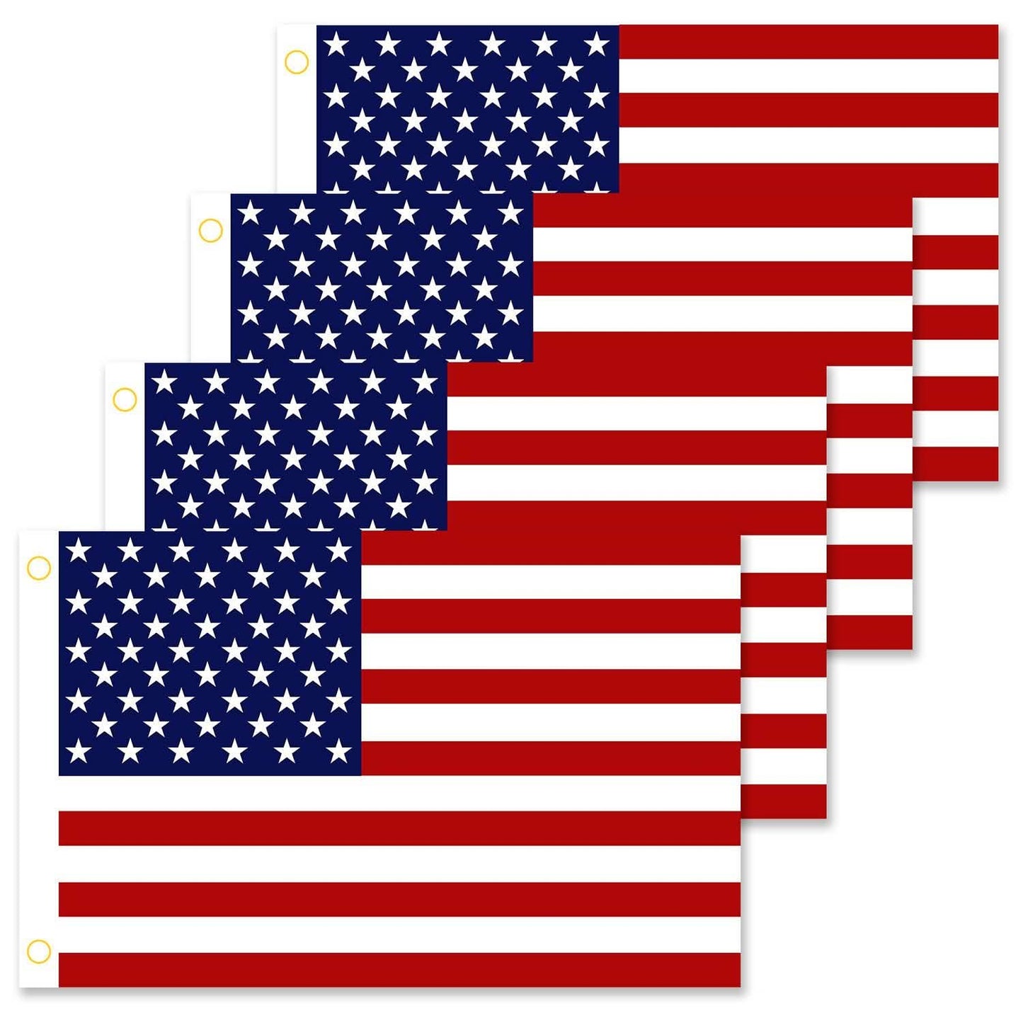 4er-Pack: Amerikanische US-Flaggen