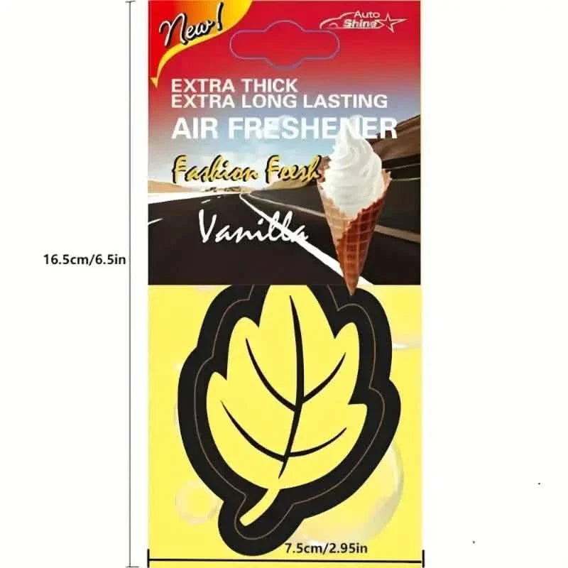 4er-Pack: Auto Lufterfrischer Naturduft Tee-Papier Auto Hängend Vanille Parfüm Duft Blattform