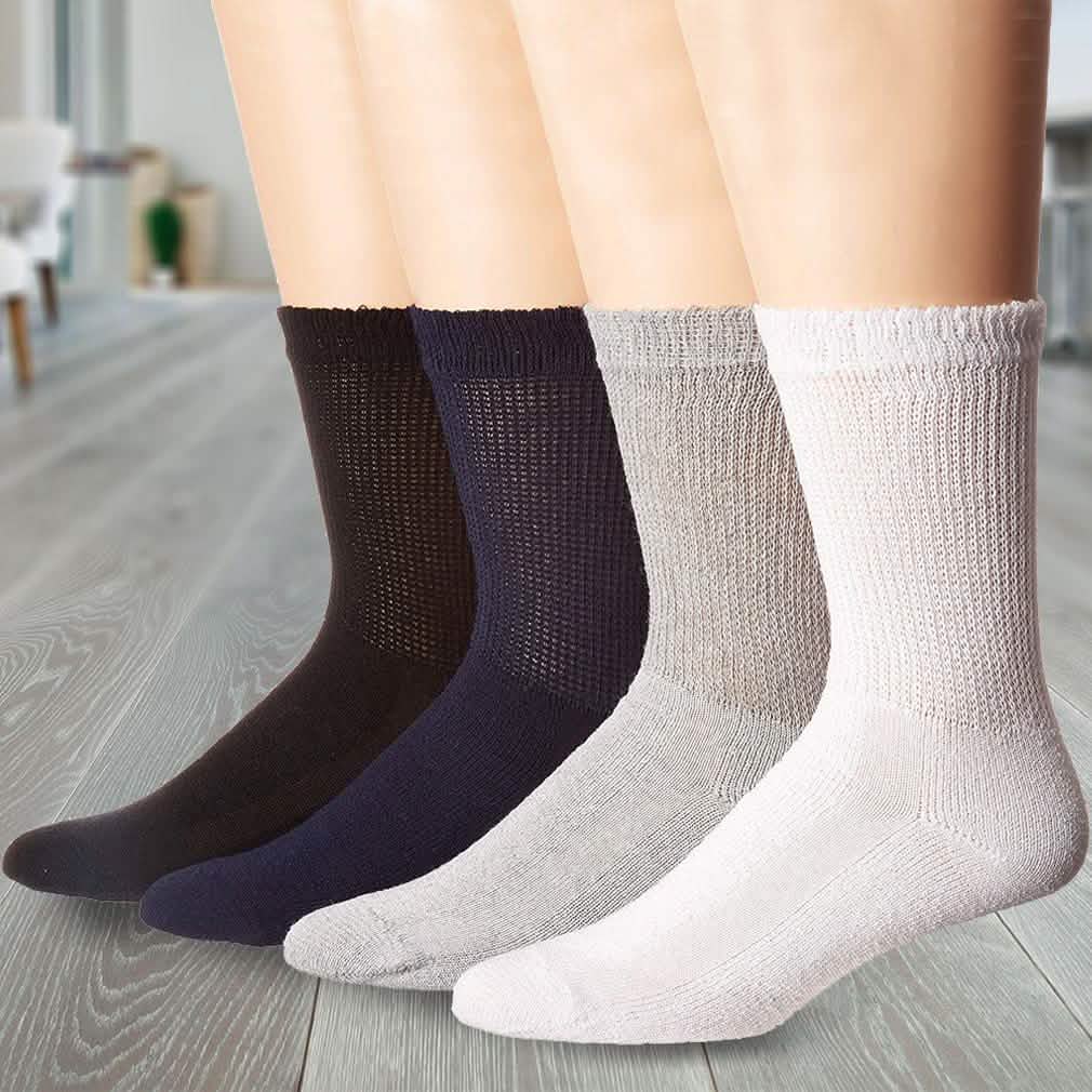 4er-Pack: Bequeme, nicht einschnürende Diabetiker-Socken
