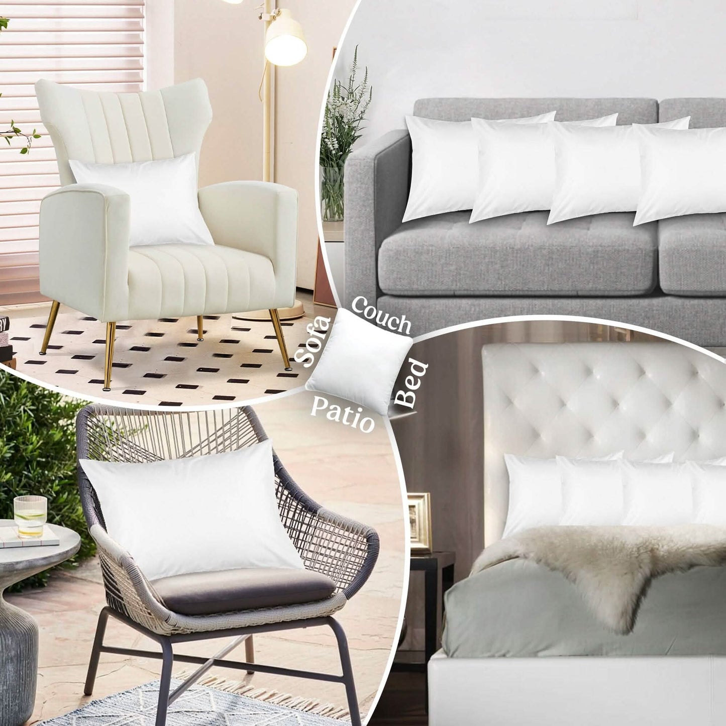 4er-Set: Dekokissen Sofakissen Couchkissen-Set, formstabile Kissen