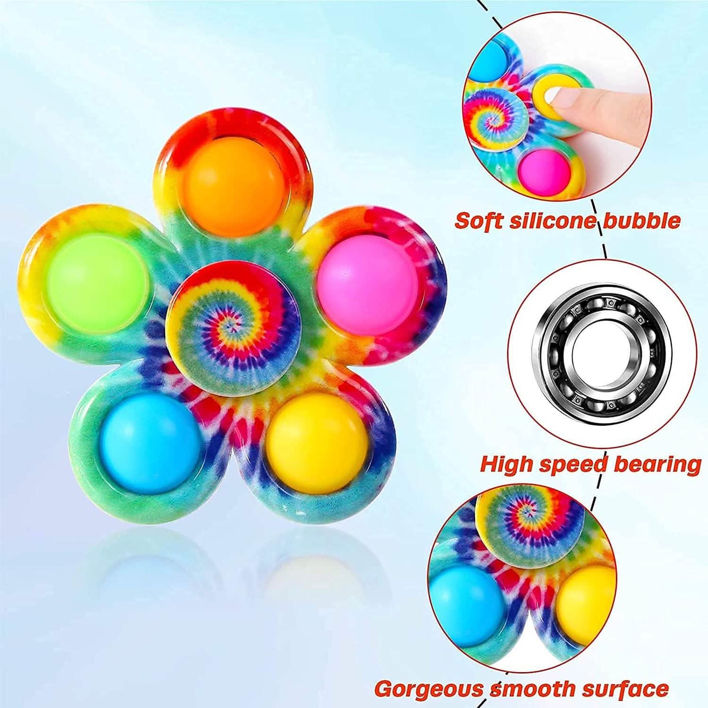 4er-Pack: Effacera Pop Fidget Spinner Spielzeug