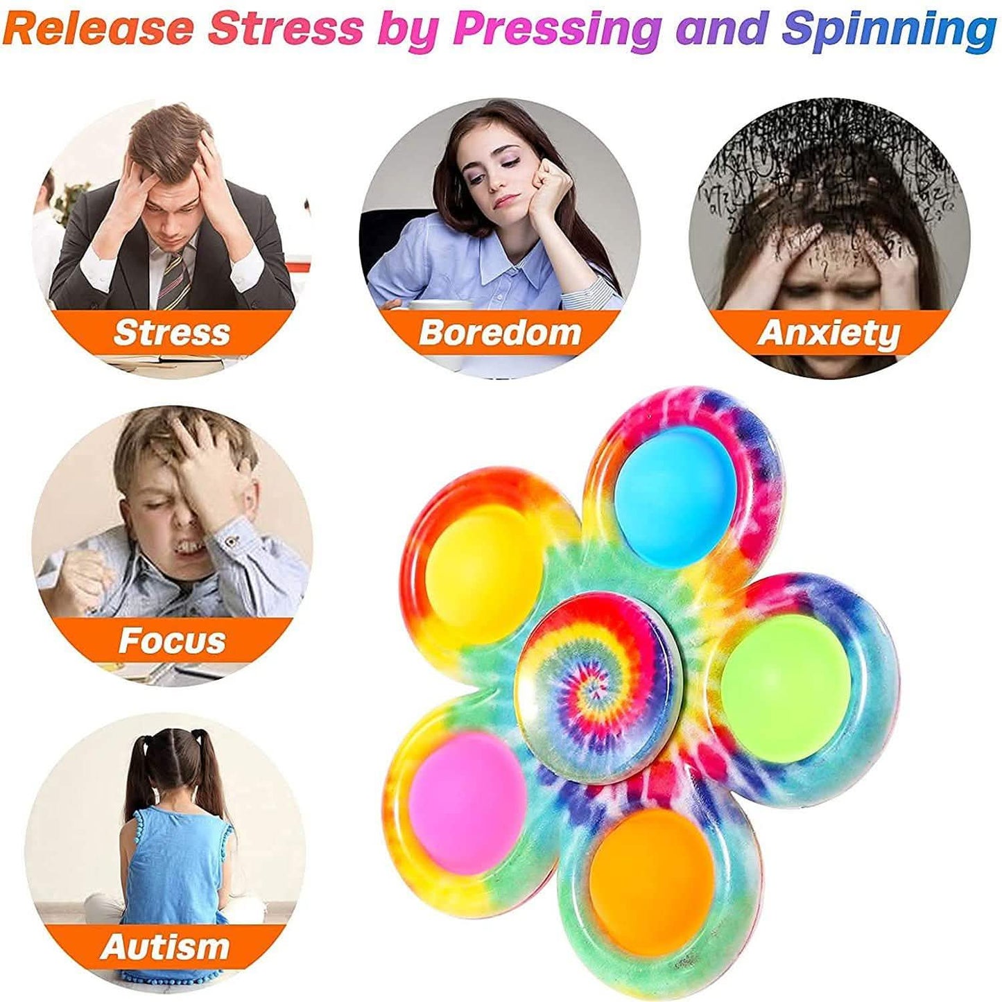 4er-Pack: Effacera Pop Fidget Spinner Spielzeug