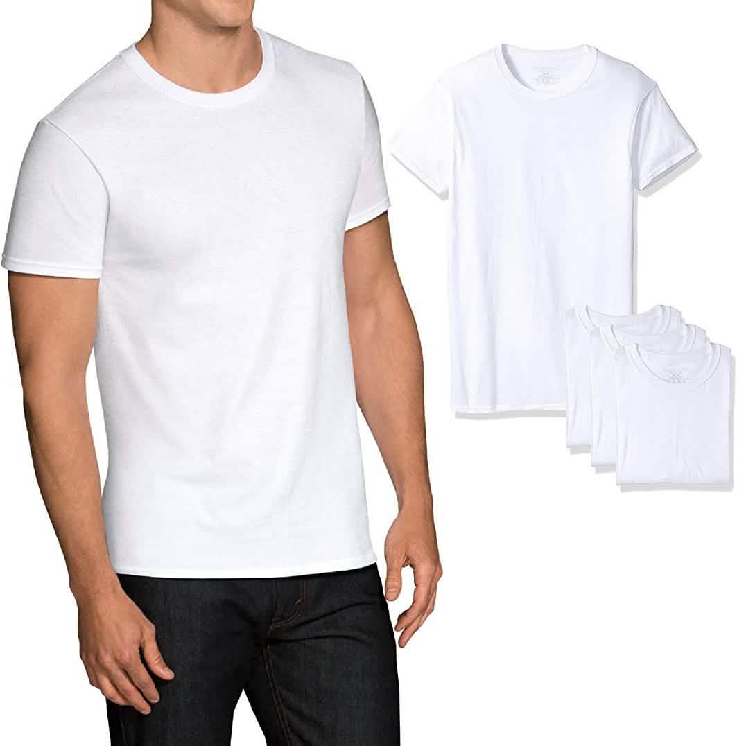 4er-Pack: Fruit Of The Loom Herren T-Shirt 100 % Baumwolle Weiß