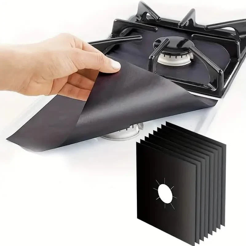 4er-Pack: Gasherd-Brennerabdeckungen - Wiederverwendbare antihaftbeschichtete PVC-Herdschutzfolien