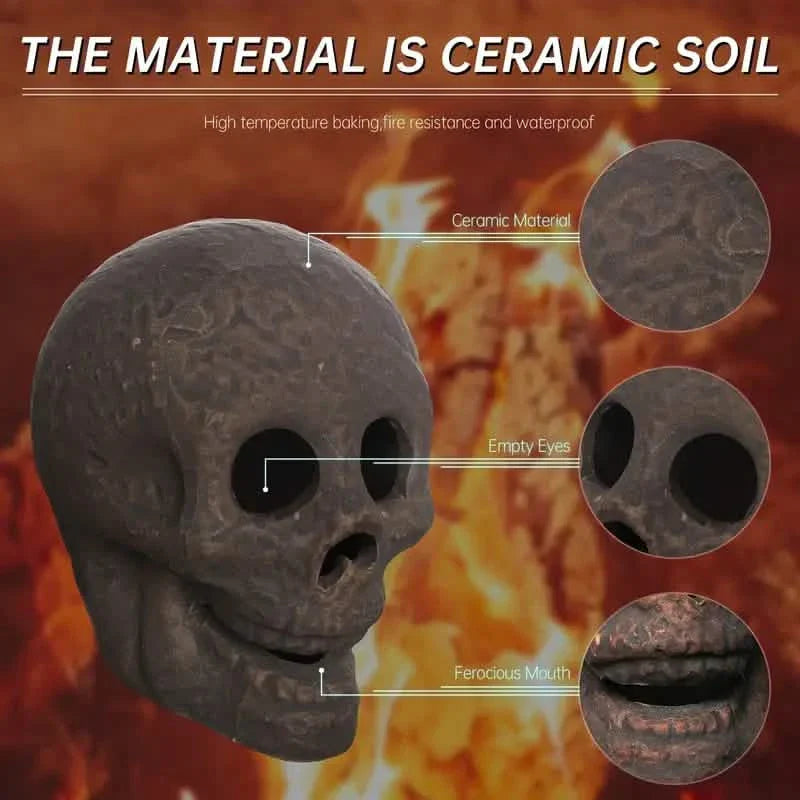 4er-Pack: Halloween Feuerstelle Totenkopf Keramik-Requisiten