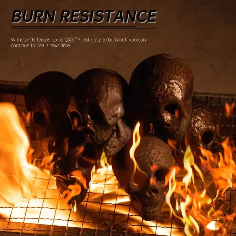 4er-Pack: Halloween Feuerstelle Totenkopf Keramik-Requisiten