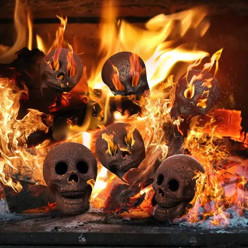 4er-Pack: Halloween Feuerstelle Totenkopf Keramik-Requisiten