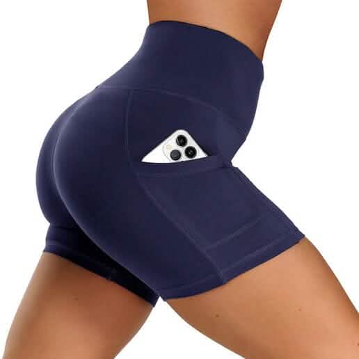 4er-Pack: High Waist Weiche Yoga-Shorts für Damen mit 2 Seitentaschen