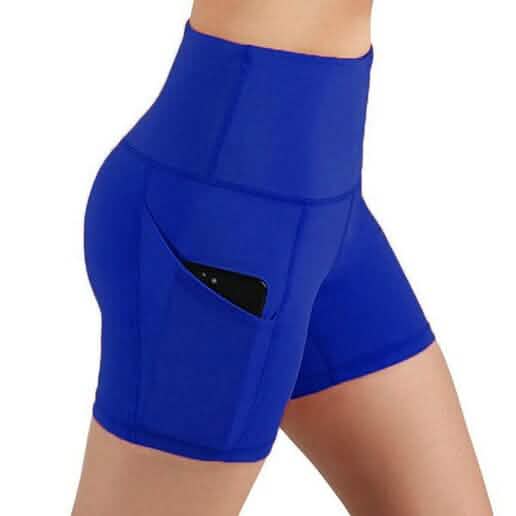 4er-Pack: High Waist Weiche Yoga-Shorts für Damen mit 2 Seitentaschen