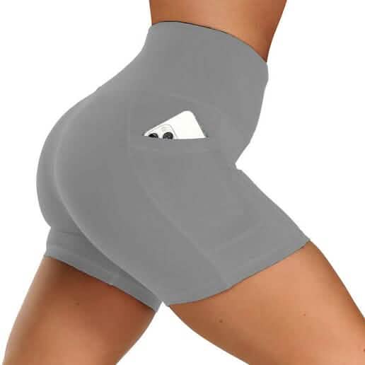 4er-Pack: High Waist Weiche Yoga-Shorts für Damen mit 2 Seitentaschen