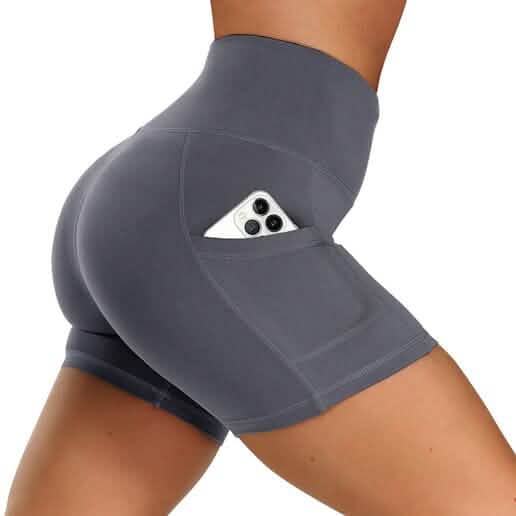 4er-Pack: High Waist Weiche Yoga-Shorts für Damen mit 2 Seitentaschen