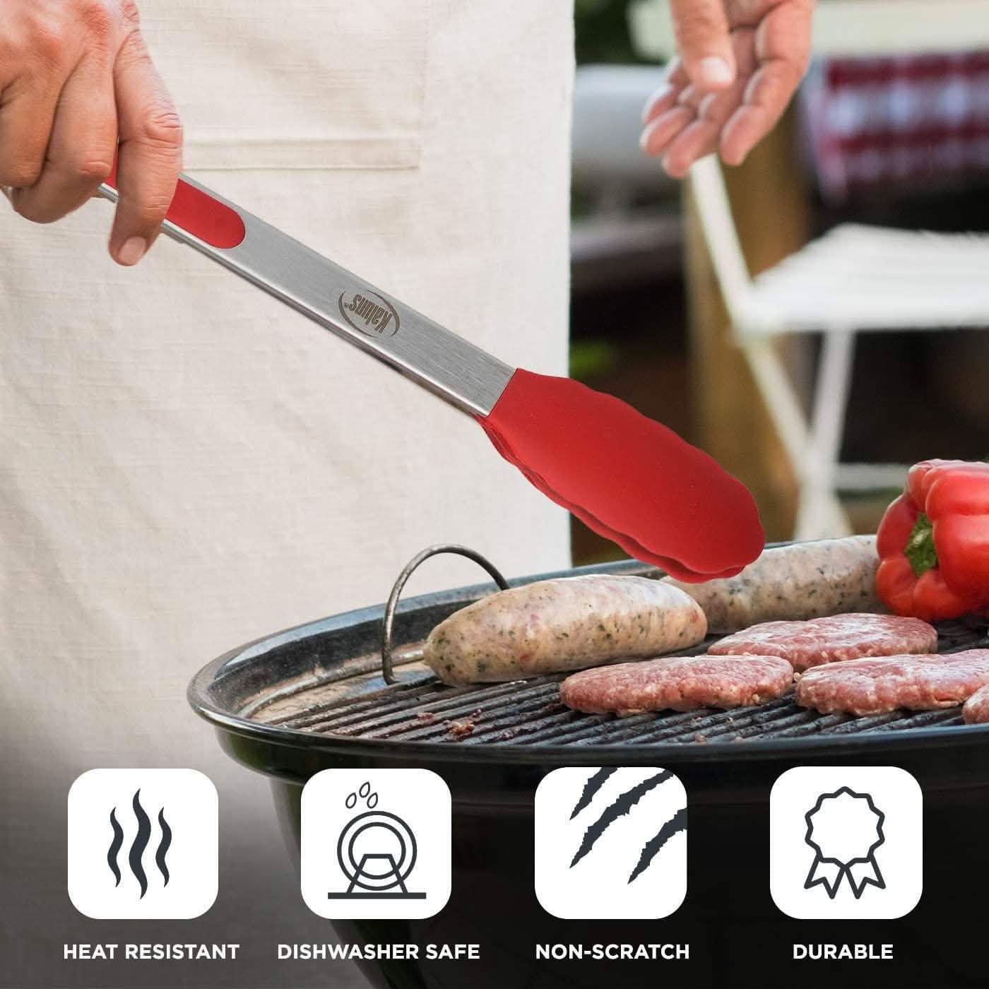 4er-Pack: Kaluns Küchenzange zum Kochen mit Silikonspatel