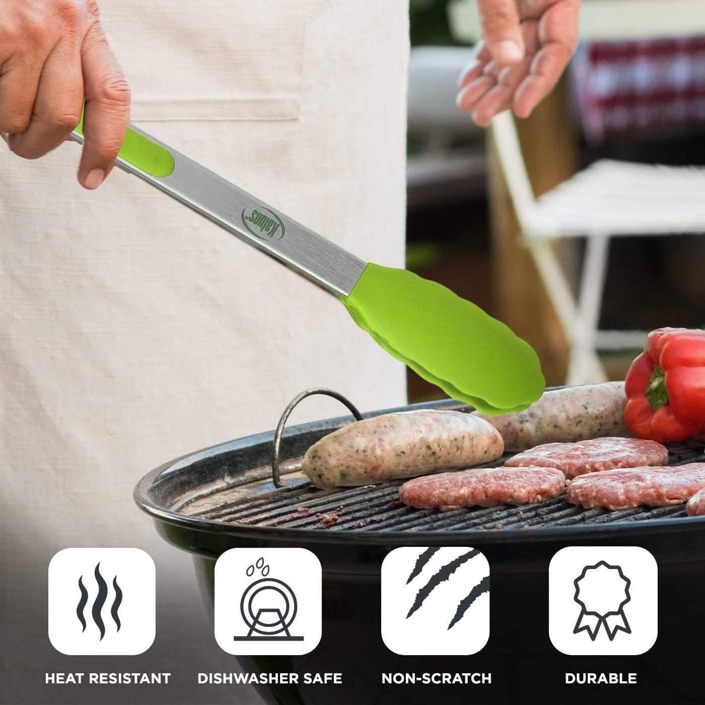 4er-Pack: Kaluns Küchenzange zum Kochen mit Silikonspatel