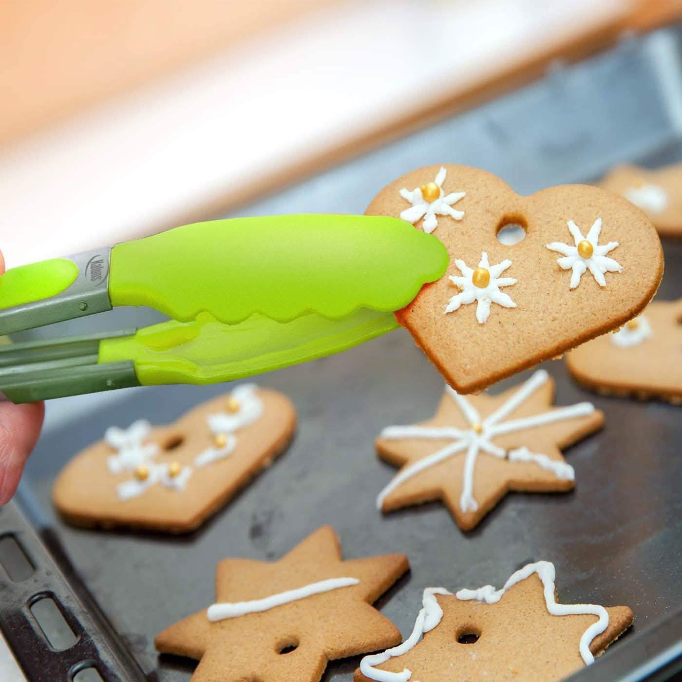 4er-Pack: Kaluns Küchenzange zum Kochen mit Silikonspatel