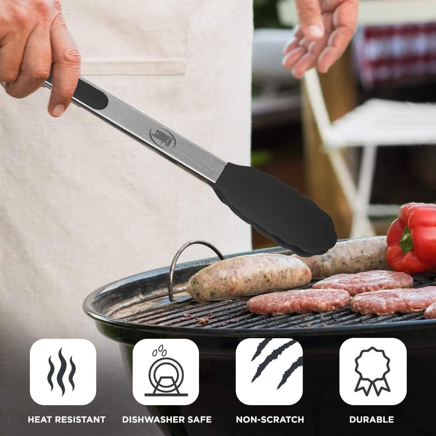 4er-Pack: Kaluns Küchenzange zum Kochen mit Silikonspatel