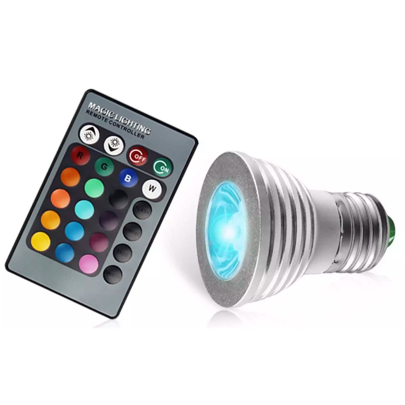 4er-Pack: Magic Light LED-Glühbirne (E27 3W) mit Fernbedienung – 16 Farben