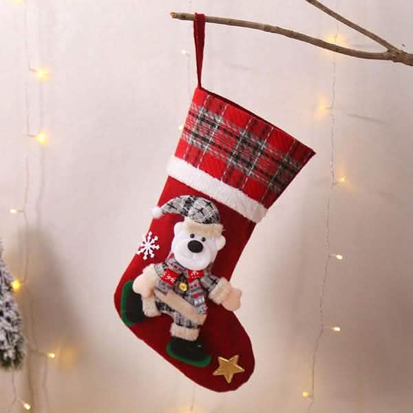 4er-Pack: Kreative Weihnachtssocken im neuen Stil mit Puppenmotiv