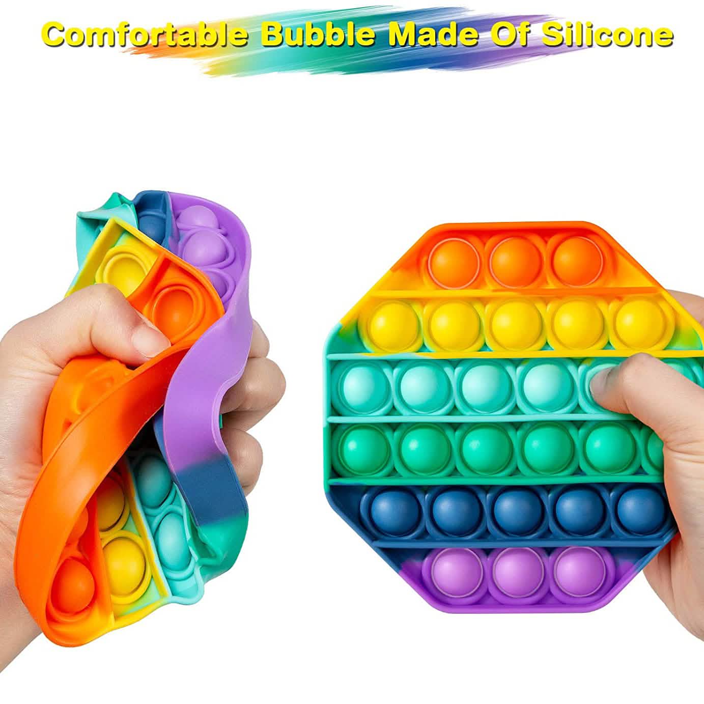 4er-Pack: Regenbogen Pop-It Bubble Popper