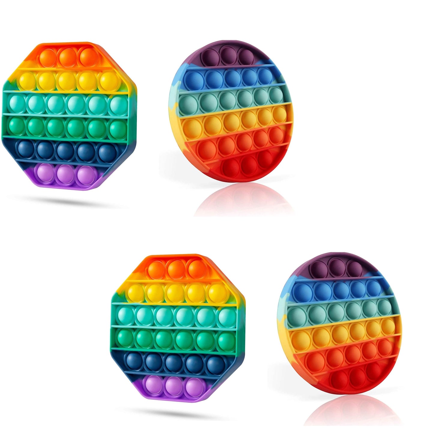 4er-Pack: Regenbogen Pop-It Bubble Popper