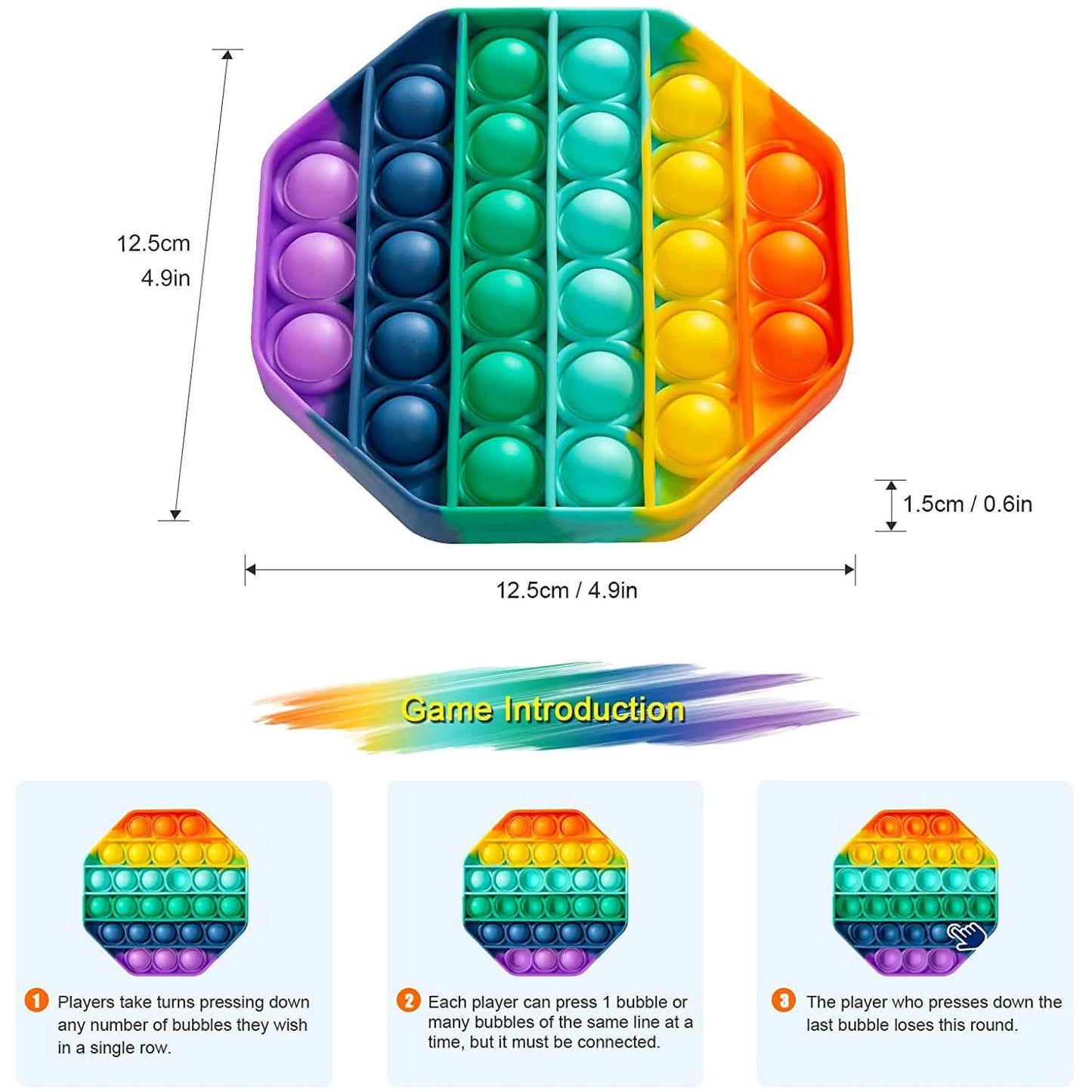 4er-Pack: Regenbogen Pop-It Bubble Popper