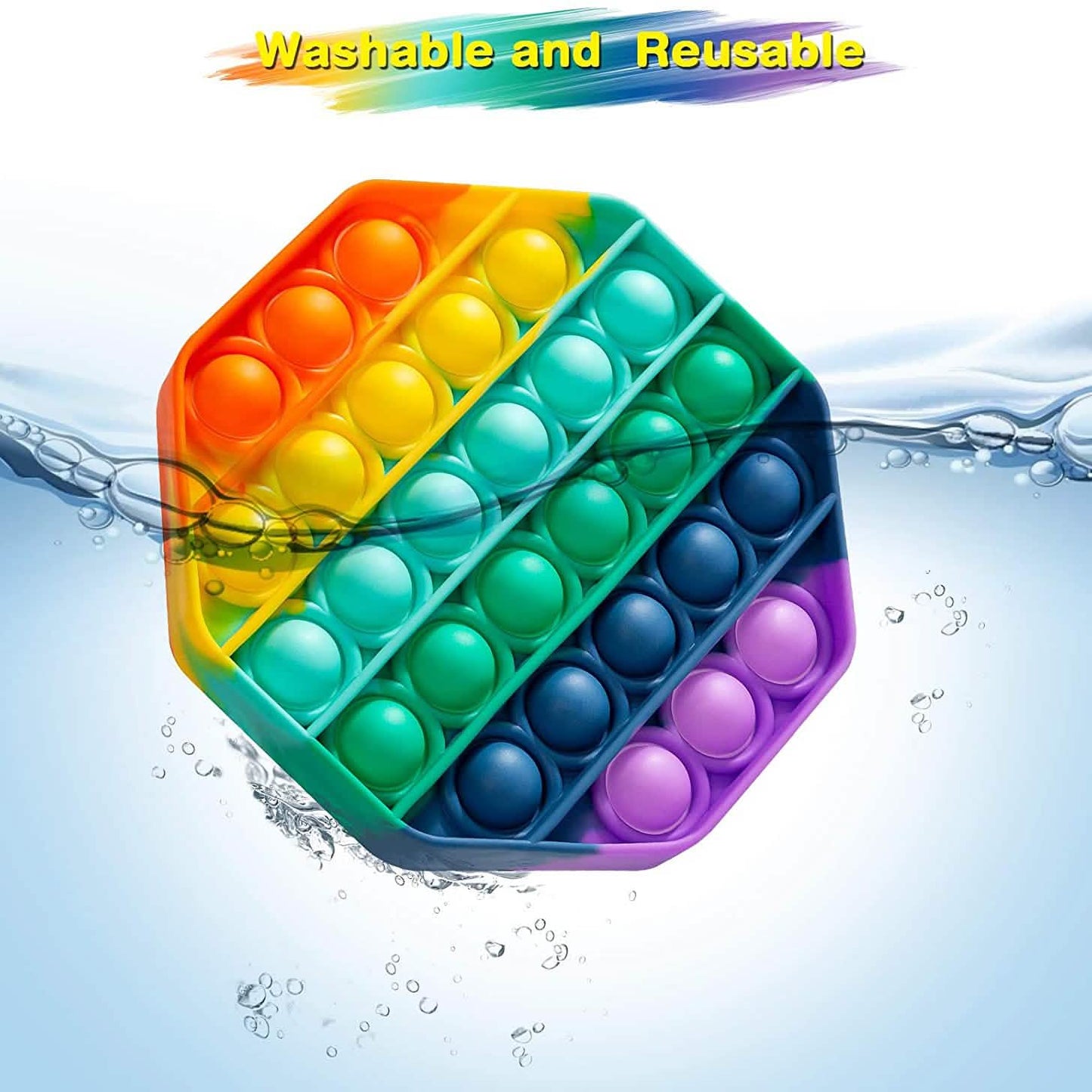 4er-Pack: Regenbogen Pop-It Bubble Popper