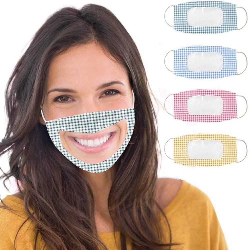 4er-Pack: Wiederverwendbare Anti-Staub Unisex Smile Mund Gesichtsmaske