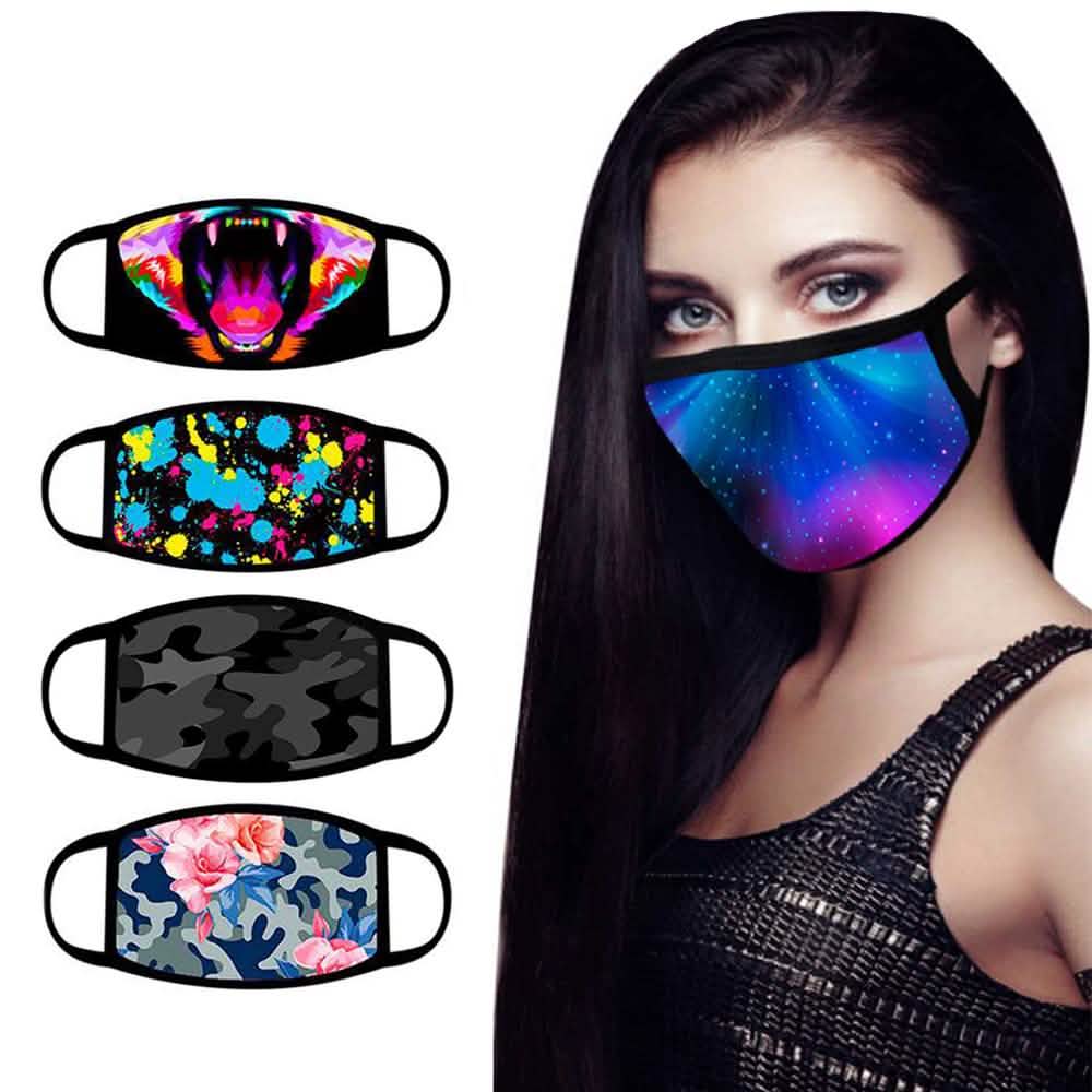 4er-Pack: Wiederverwendbare Baumwoll-Gesichtsmaske