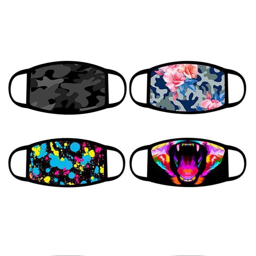 4er-Pack: Wiederverwendbare Baumwoll-Gesichtsmaske