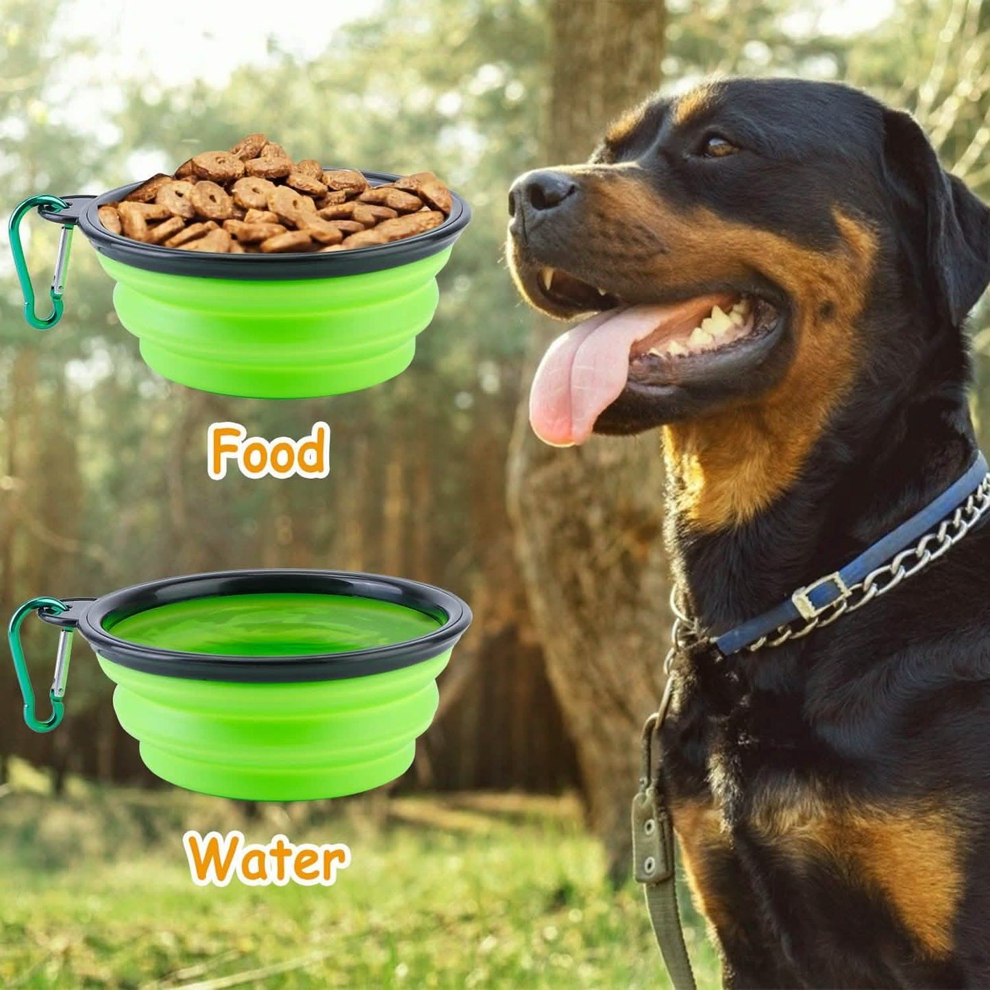 4er-Pack: Zusammenklappbarer Futter-/Wassernapf aus Silikon für Hunde oder Katzen