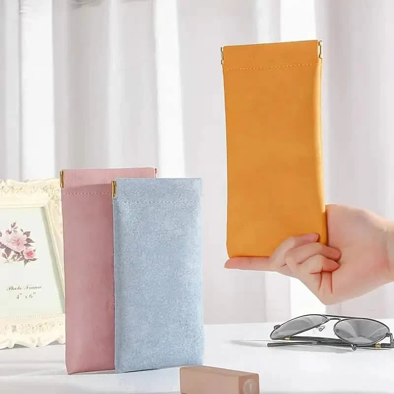 4er-Pack: Lesebrillenetui aus weichem PU-Leder