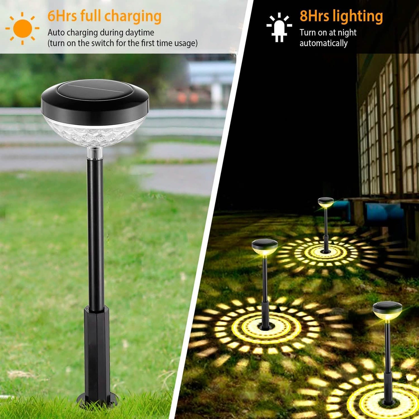 4er-Pack: Solar-Gartenleuchte mit Farbwechsel