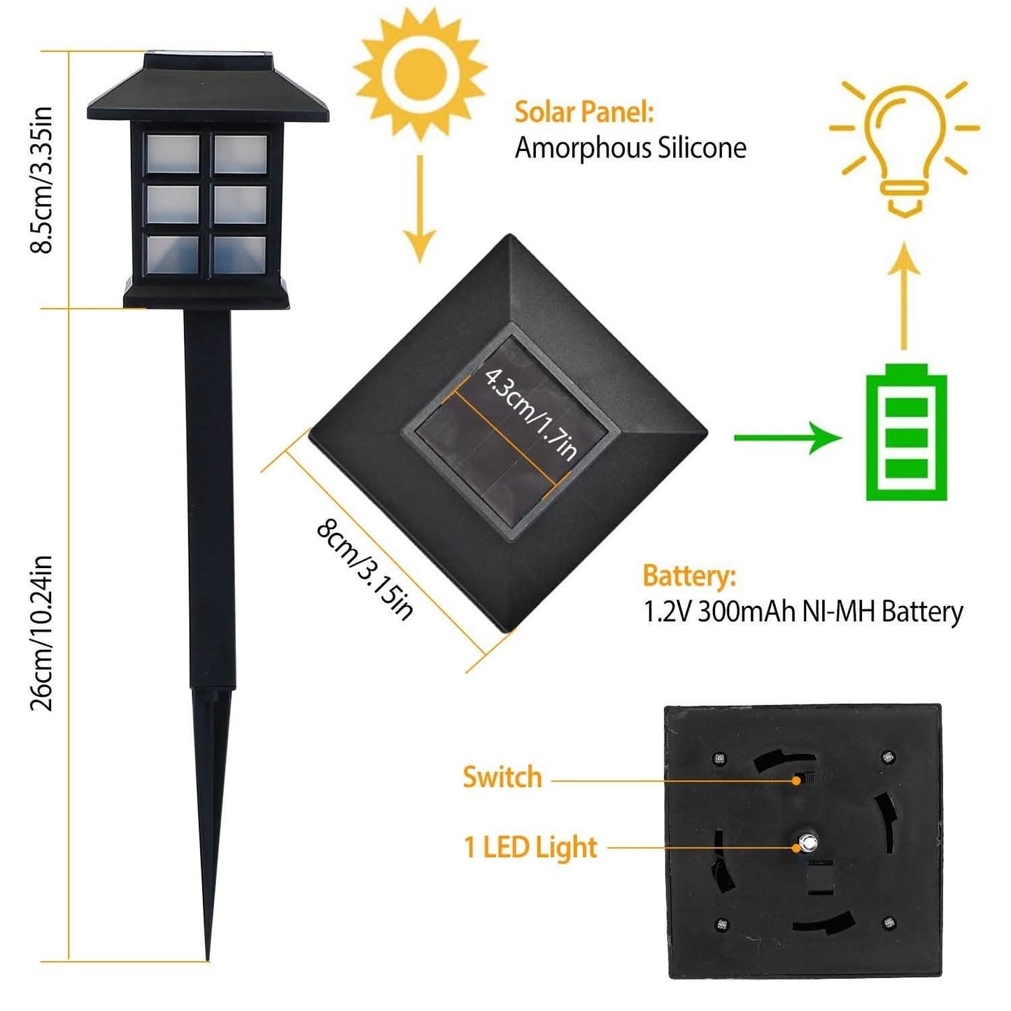 4er-Pack: Solar-Wegeleuchten