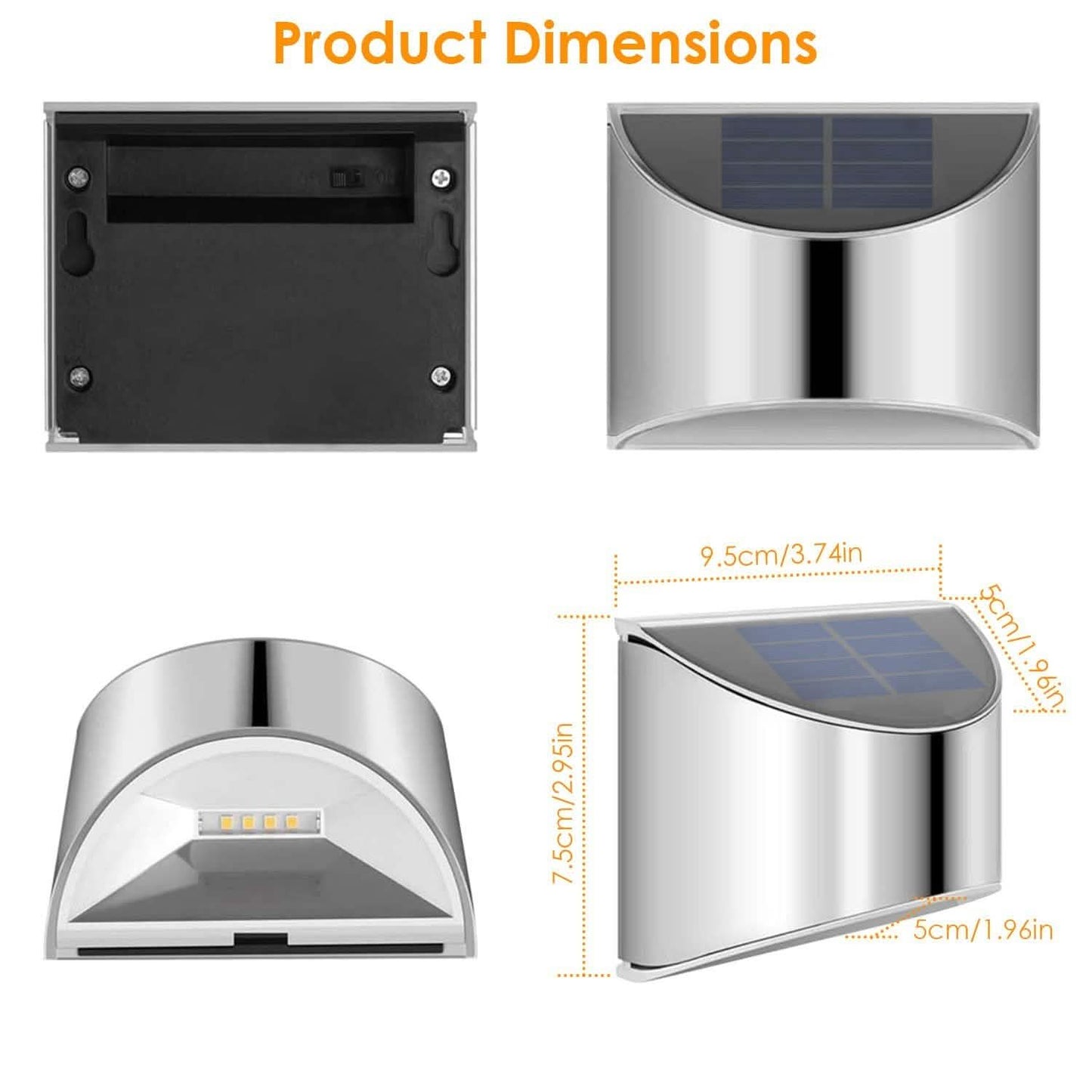 4er-Pack: Solarbetriebene Deckleuchten