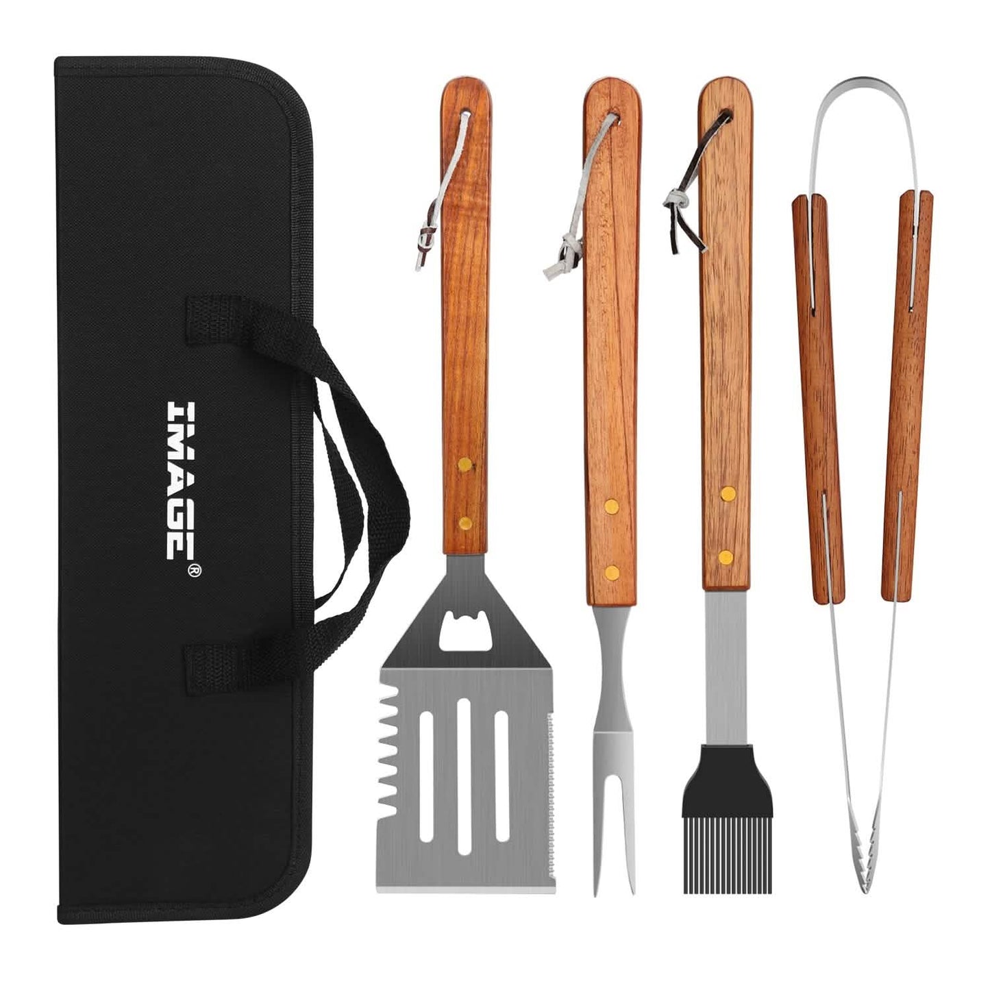 4er-Pack: Grillbesteck-Set aus Edelstahl