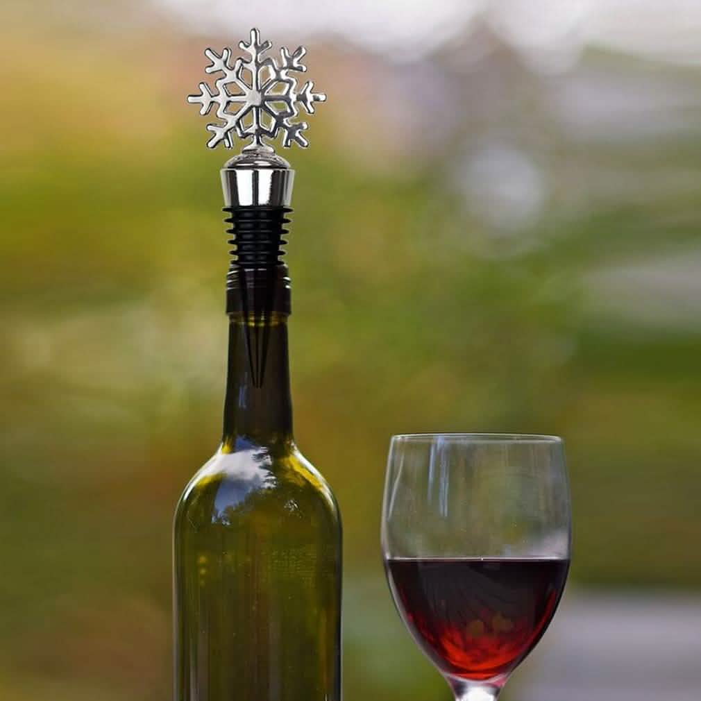 4er-Pack: Lustiger Wein- und Getränkeflaschenverschluss aus Edelstahl für Weihnachten