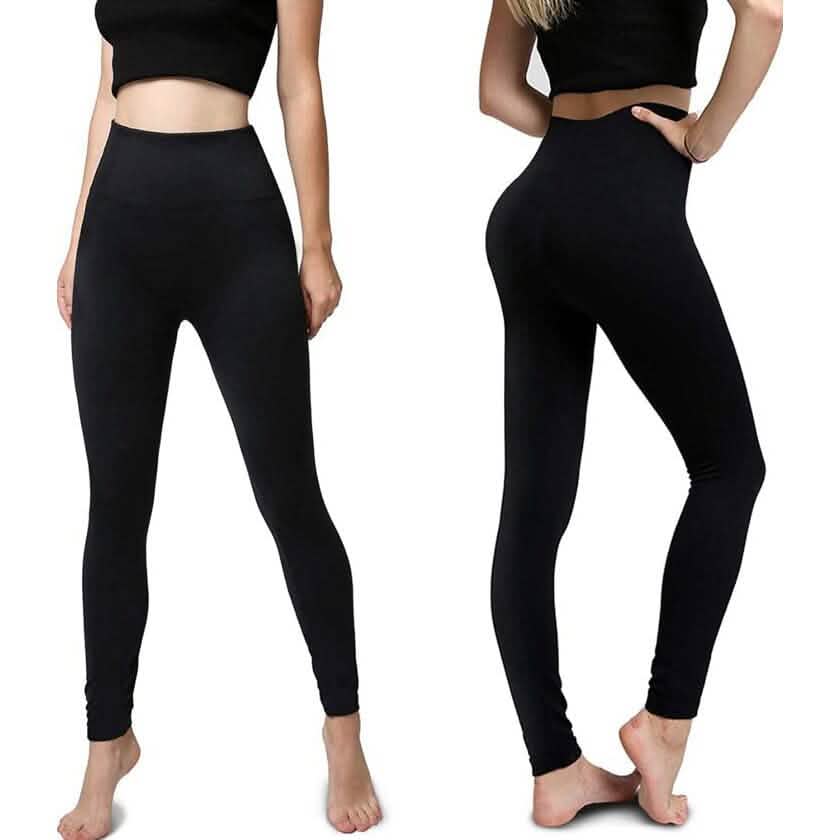 4er-Pack: Damen-Leggings mit Fleecefutter, hoher Bund (Einheitsgröße)