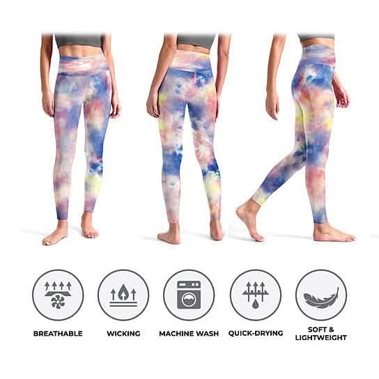 4er-Pack: Damen High Waist Ultraweiche Batik-Leggings