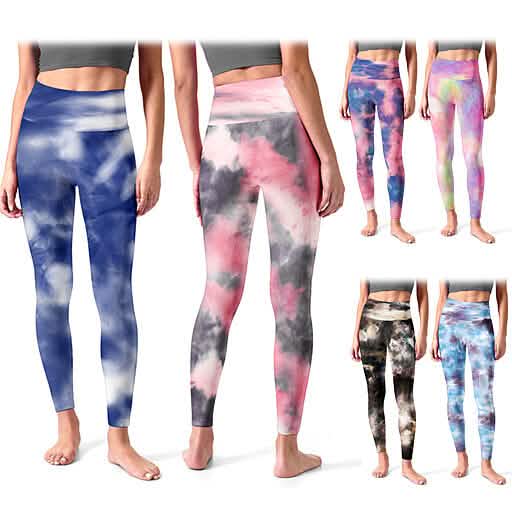 4er-Pack: Damen High Waist Ultraweiche Batik-Leggings