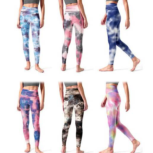 4er-Pack: Damen High Waist Ultraweiche Batik-Leggings