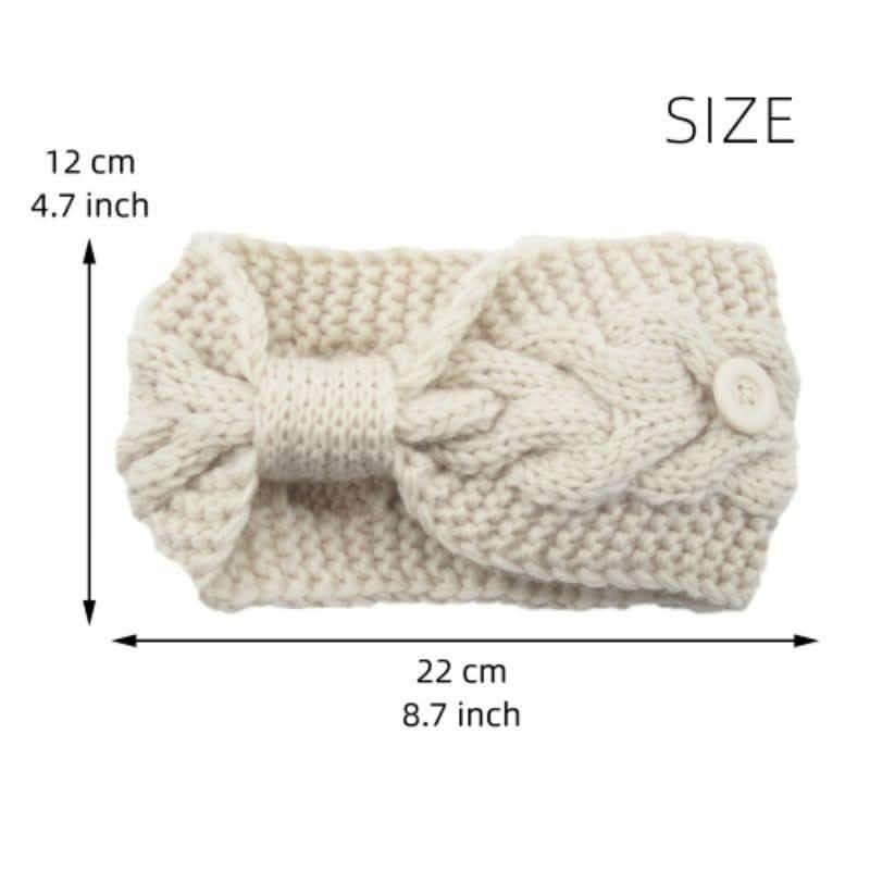4er-Pack: Damen-Winterstirnband und Ohrenwärmer mit Knöpfen zum Halten der Maske