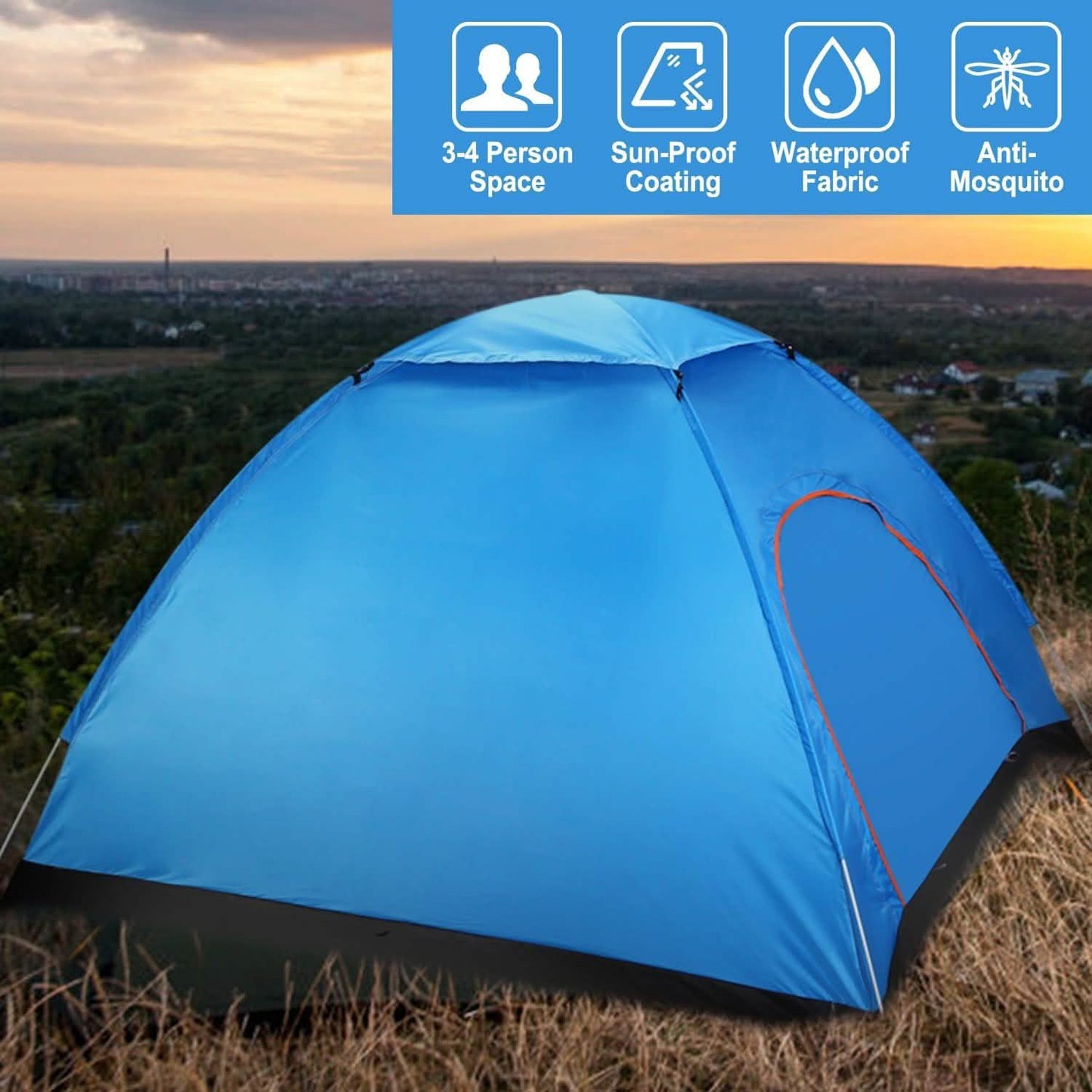 4-Personen-Camping-wasserdichtes Zelt