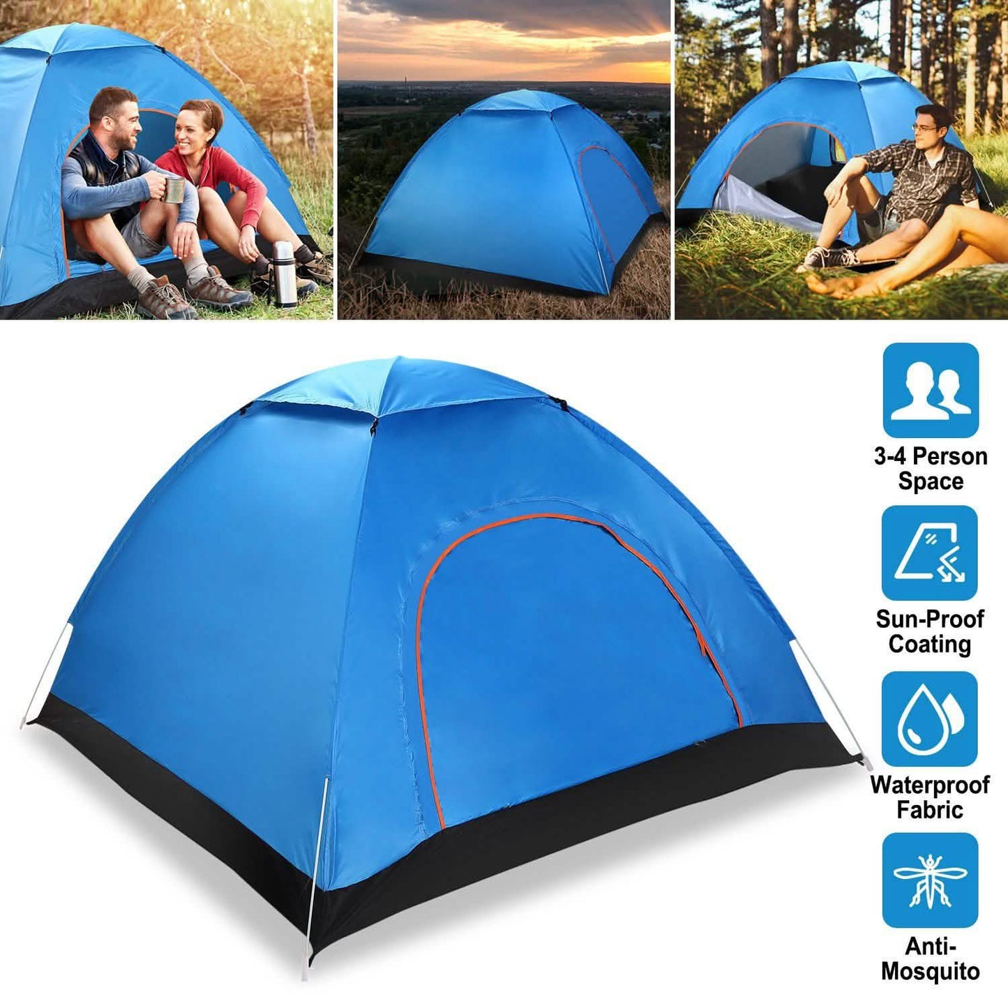 4-Personen-Camping-wasserdichtes Zelt