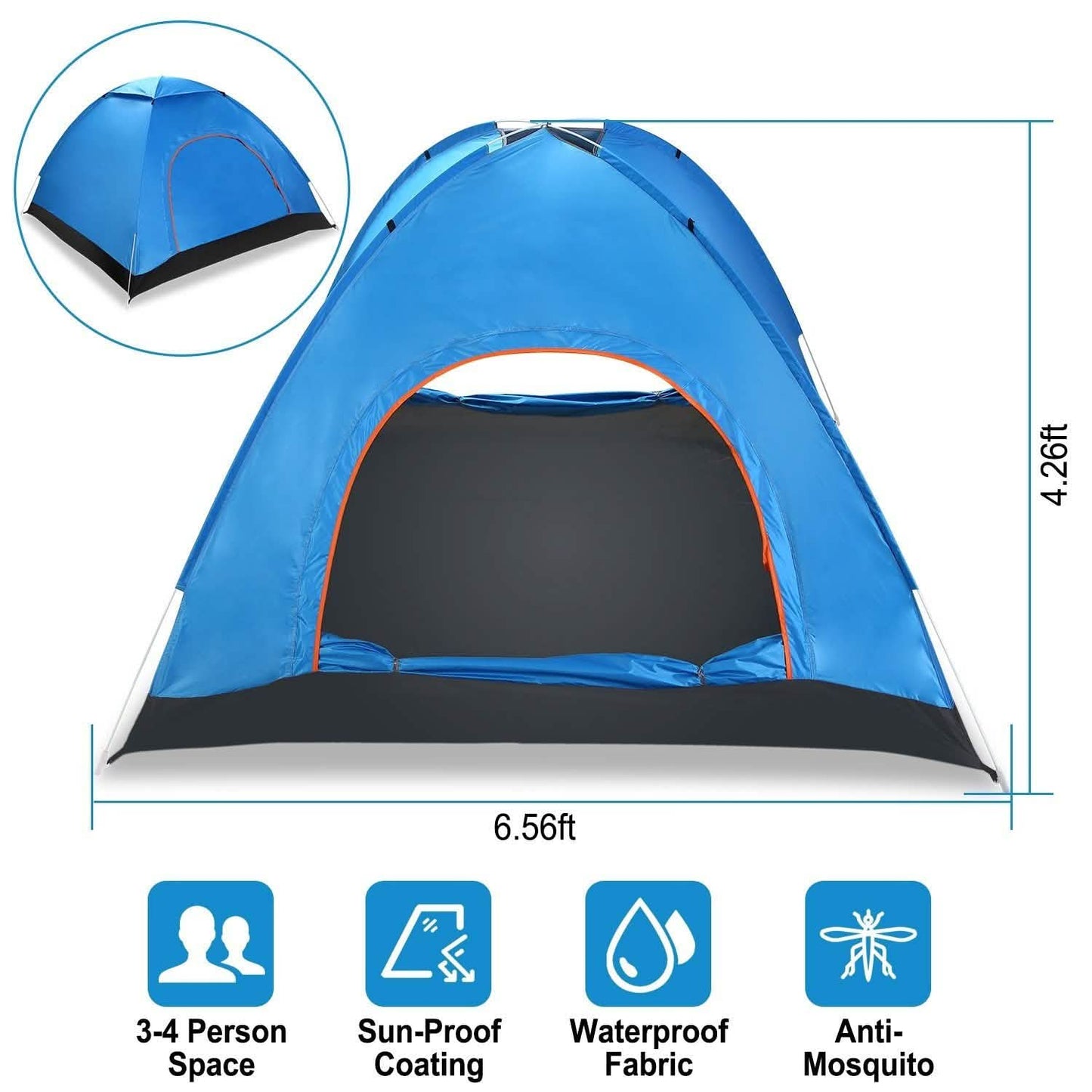 4-Personen-Camping-wasserdichtes Zelt
