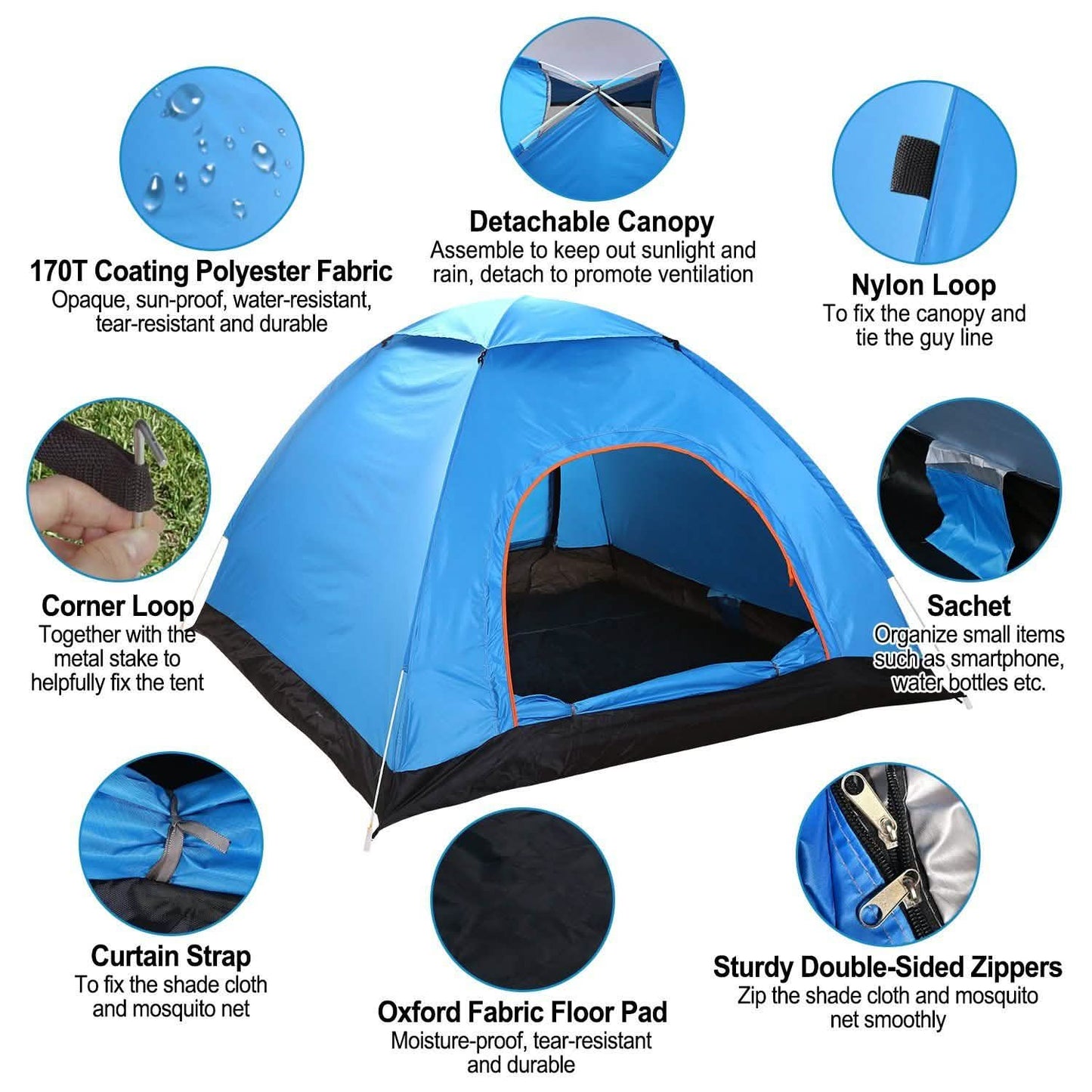 4-Personen-Camping-wasserdichtes Zelt