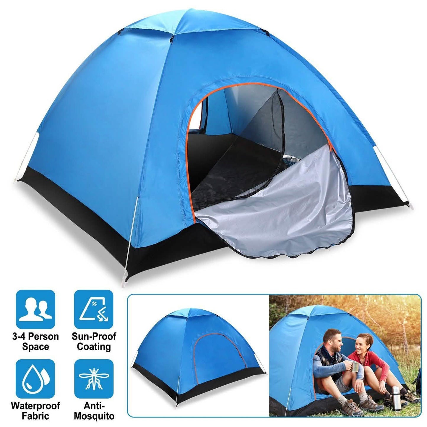 4-Personen-Camping-wasserdichtes Zelt