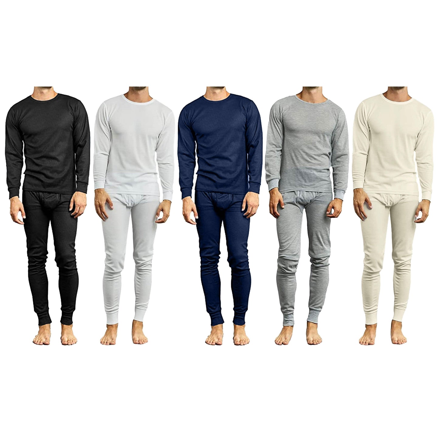 4-teilig: Sortiertes, leichtes Thermounterwäsche-Set, bestehend aus Thermoshirt und -hose (2 komplette Sets)