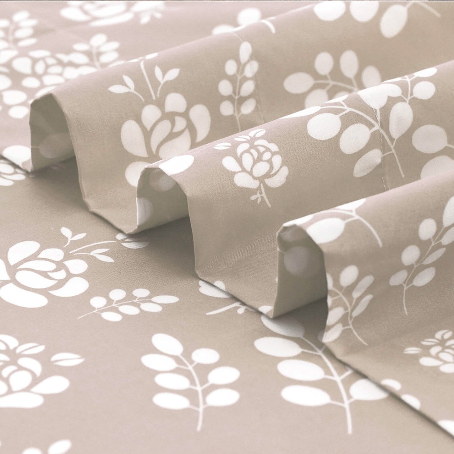 4-teiliges Set: Blumen Bettlaken-Set Hypoallergen Mikrofaser Ultraweiche Bettwäsche