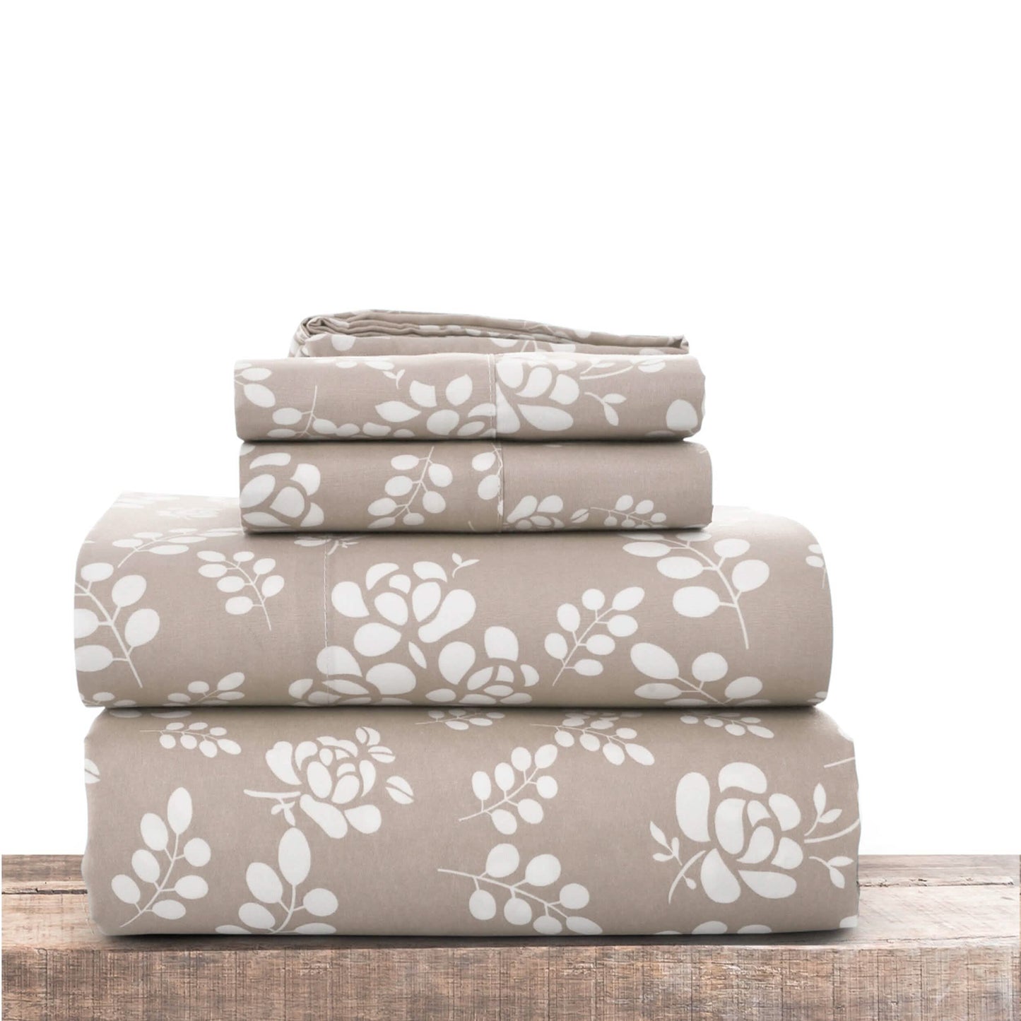 4-teiliges Set: Blumen Bettlaken-Set Hypoallergen Mikrofaser Ultraweiche Bettwäsche